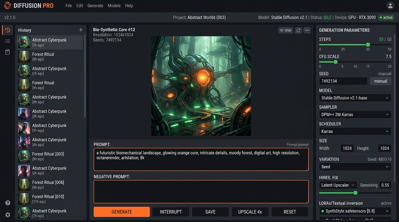 Stable Diffusion interface with controls